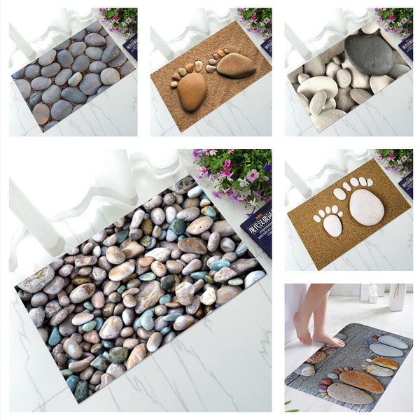 Tapis Entrée Motif Galets Naturels Absorbant – Entrée & Salle de Bain