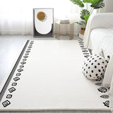Tapis Berbère Blanc Crème Motifs Géométriques Noirs – Salon & Chambre 6