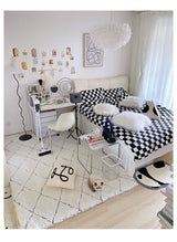 Tapis Berbère Blanc & Crème – Motif Losanges Nordique | Salon Chambre 3