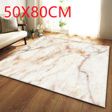 Tapis Rectangulaire Polyester Motif Marbre Multicolore – Salon & Chambre 13