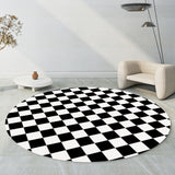 Tapis Rond Damier Noir & Blanc Style INS – Salon & Chambre 7