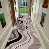 Tapis Couloir Runner Arabesque Noir Blanc Style Européen 4