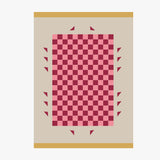 Tapis Damier Rose & Blanc – Style Moderne Doux | Salon Chambre 5