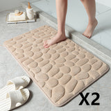 Tapis Mémoire de Forme Salle de Bain – Motif Galets 3D Absorbant | Douche 11