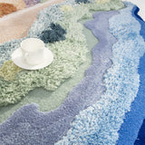 Tapis Touffeté Main Laine Paysage Nature Art Irrégulier Chambre 2