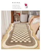 Tapis Forme Irrégulière Damier Crème & Beige – Salon & Chambre 3