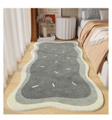 Tapis Forme Irrégulière Damier Crème & Beige – Salon & Chambre 2