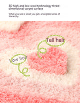 Tapis Forme Irrégulière Floqué Motif Cœurs Imbriqués – Chambre 8