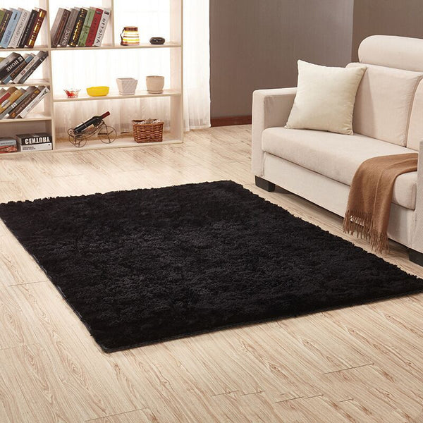 Tapis Rectangulaire Shaggy Uni Moelleux – Salon & Chambre