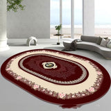 Tapis Ovale Floral Classique Européen Fond Crème Riche Salon 5