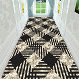 Tapis Runner Couloir Géométrique Noir Imprimé – Hôtel & Entrée 2