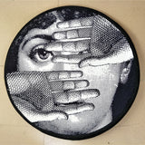 Tapis Rond Imprimé Visage Pop Art Noir Blanc Décoration 4