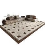 Tapis Rectangulaire Velours Cristal Damier Noir & Beige – Salon 5