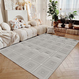 Tapis Rectangulaire Luxe Crème Texturé Multi-designs – Salon 13