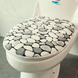 Set 3 Pièces Salle de Bain – Motif Galets Gris & Blanc | Tapis & Contour WC 4