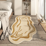 Tapis Forme Irrégulière Nuage Façon Cachemire Beige – Chambre & Salon 5