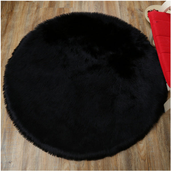 Tapis Rond Shaggy Moelleux Uni – Salon & Chambre