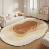 Tapis Ovale Organique Crème Contour Bois Style Luxe – Salon & Chambre 3