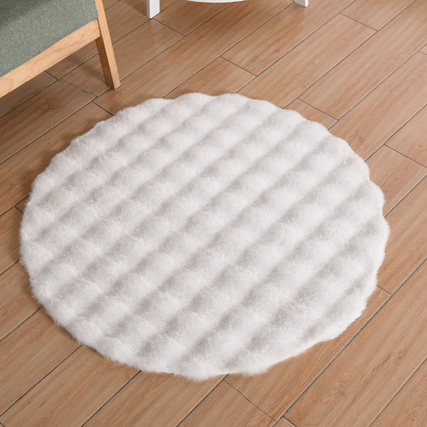 Tapis Rond Acrylique Bulle – Uni Doux Multicolore | Salon Chambre