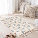 Tapis Tissé Coton Lin Franges Motifs Berbères Scandinave 4