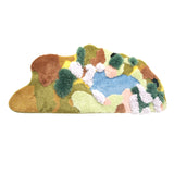 Tapis Touffeté Main Laine Paysage Nature Art Irrégulier Chambre 4