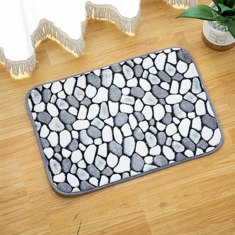 Tapis Salle de Bain Antidérapant – Motif Galets Gris | Douche & Entrée — Tapinna®