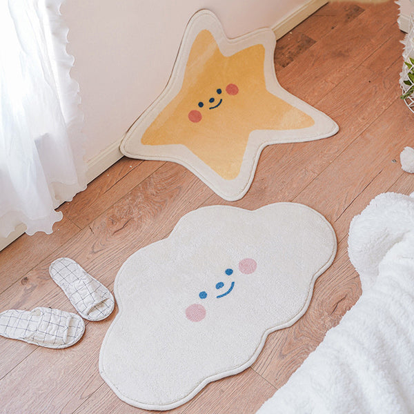 Tapis Forme Kawaii Fruits et Animaux Cartoon Pastel Chambre