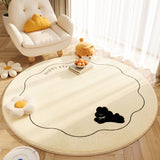 Tapis Rond Imprimé Animaux Kawaii Minimaliste Cachemire Chambre 7