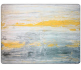 Tapis Salon Luxe Impression Peinture Abstraite Bleu Océan & Or – Grand Format 2