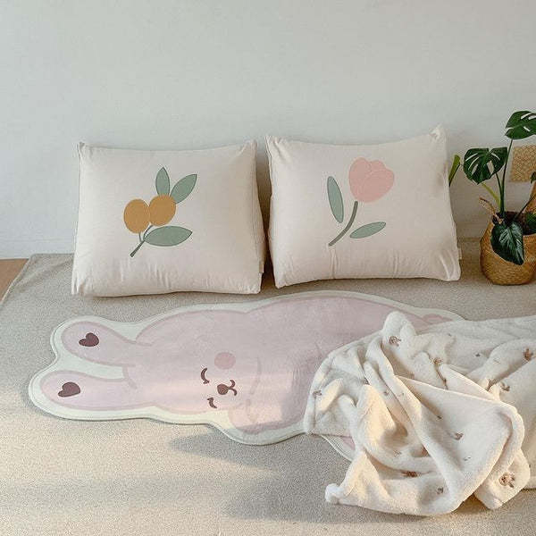 Tapis Éveil Bébé Imprimé Lapin Rose – Chambre Enfant