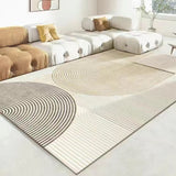 Tapis Floral Cartoon – Fleurs & Feuilles Beige & Rose | Salon Chambre 4