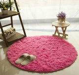 Tapis Rond Shaggy Poil Long – Fausse Fourrure Multicolore 14