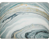 Tapis Salon Luxe Impression Peinture Abstraite Bleu Océan & Or – Grand Format 6