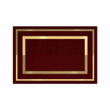 Tapis Luxe Velours Vert Émeraude Bordure Dorée Salon Moderne 11
