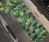 Tapis de Cuisine PVC – Motif Feuilles Vertes | Imperméable & Facile à Nettoyer 2