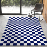 Tapis Rectangulaire Motif Damier Géométrique Optique – Salon & Chambre 3
