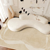 Tapis Rectangulaire Beige Crème Uni Style Épuré – Salon & Chambre 6