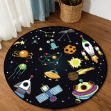 Tapis Rond Espace Planètes Cartoon – Chambre Enfant 4