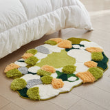 Tapis Irrégulier Fleece – Motif Floral Coloré Doux | Chambre Salon 9