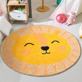 Tapis Rond Épais Visage Animal Chambre Enfant Coloré 1