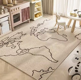 Tapis Carte du Monde Cartoon – Éducatif & Lavable | Chambre Enfant Salon 1