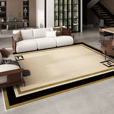 Tapis Luxe Géométrique – Motif Grec Noir & Beige | Salon Salle à Manger 9