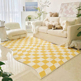Tapis Damier Jaune & Blanc Doux – Salon & Chambre – Style Cosy 2