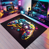 Tapis Gaming Floqué Manette Néon Chambre Ado Gamer Noir 4