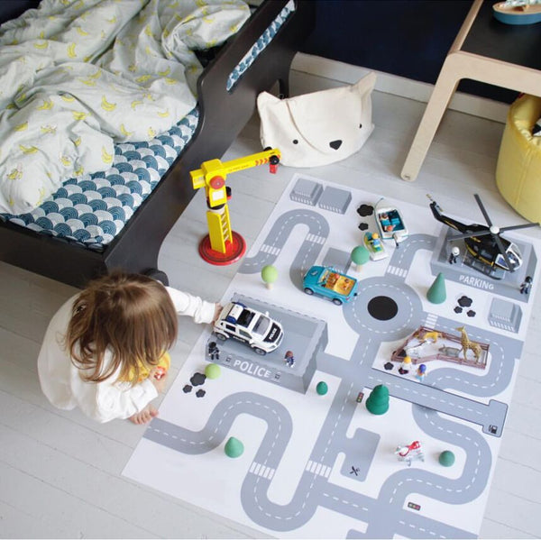 Tapis de Jeu Enfant Carte de Ville Polyester – Chambre
