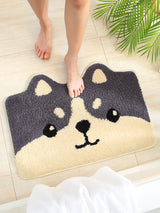 Tapis Salle de Bain Shiba Inu Cartoon Antidérapant Doux 2