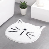 Tapis Forme Chat Touffeté Salle de Bain – Blanc et Gris 2