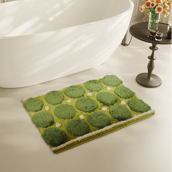 Tapis Rectangulaire Ultra-Doux Vert Mousse – Effet Gazon