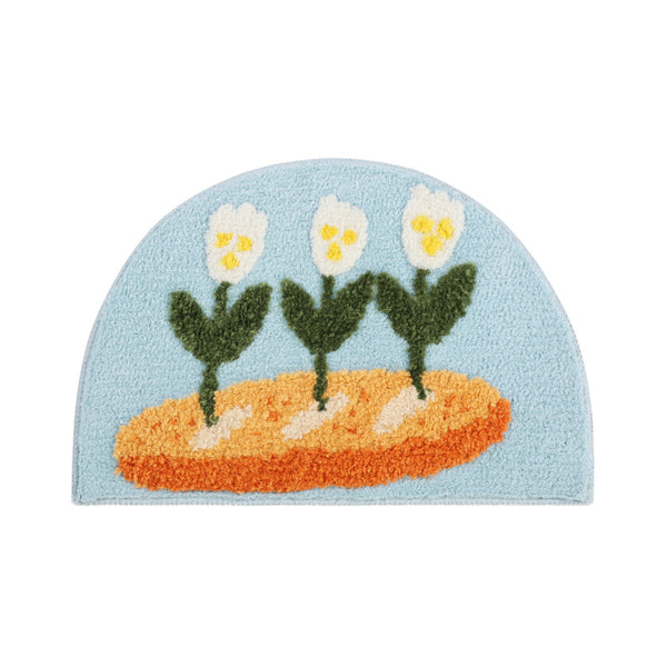Tapis Entrée Arche Fleurie – Motif Tulipes Colorées 3D | Entrée Chambre
