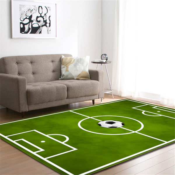 Tapis Rectangulaire Imprimé Terrain de Foot – Chambre Enfant
